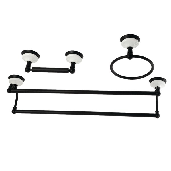 BAK111348MB Victorian 3-Piece Bathroom Accessory Set, Matte Black